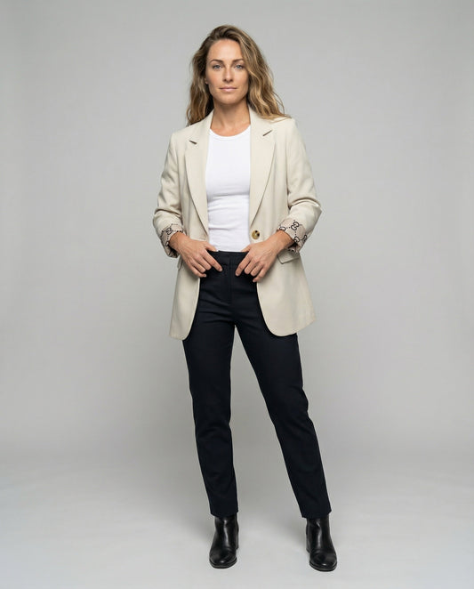 Blazer Lungo Donna con Polsini Risvoltati Dettagliati - Brentozzi