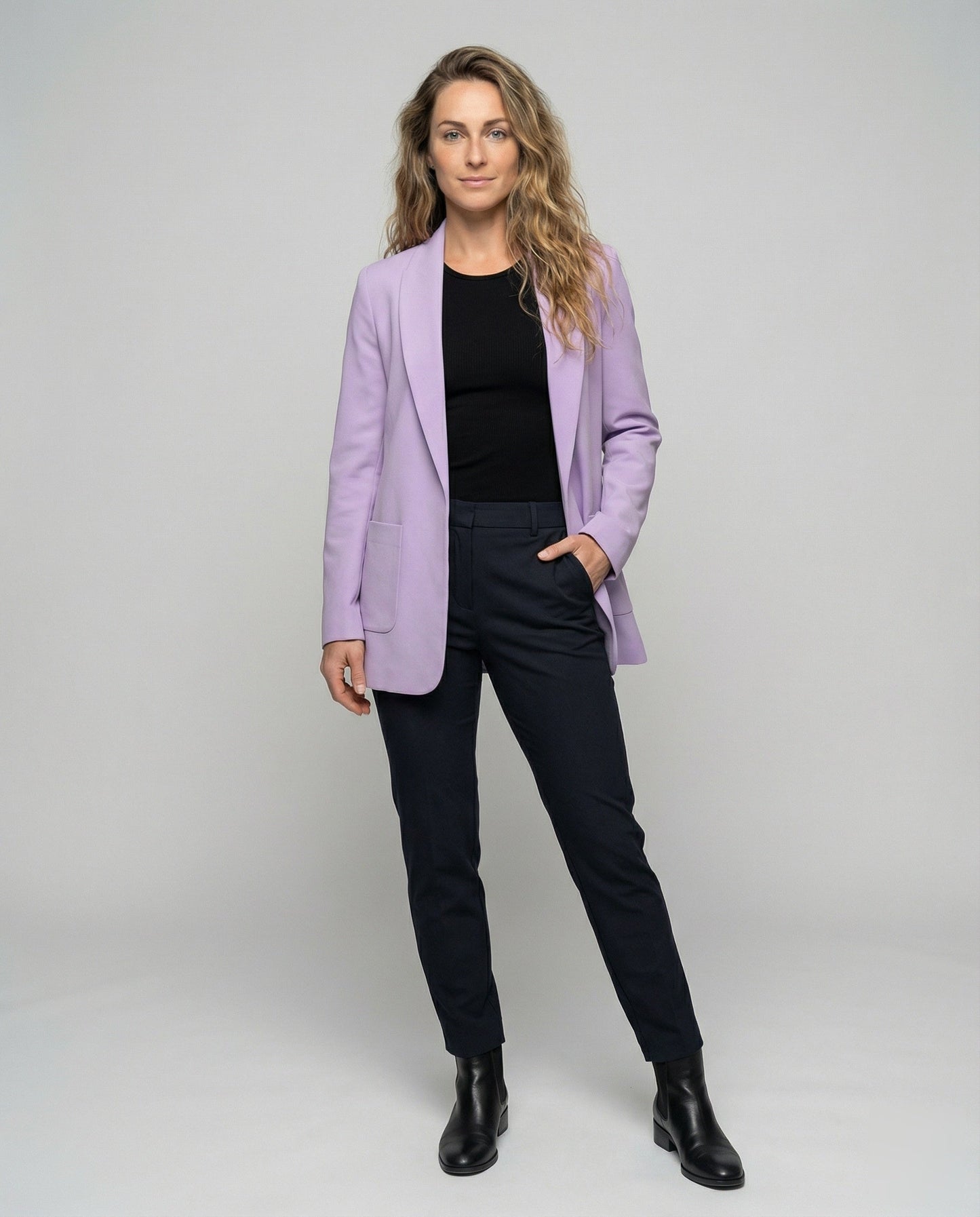 Giacca Donna Blazer Lunga Linea Squadrata - Brentozzi