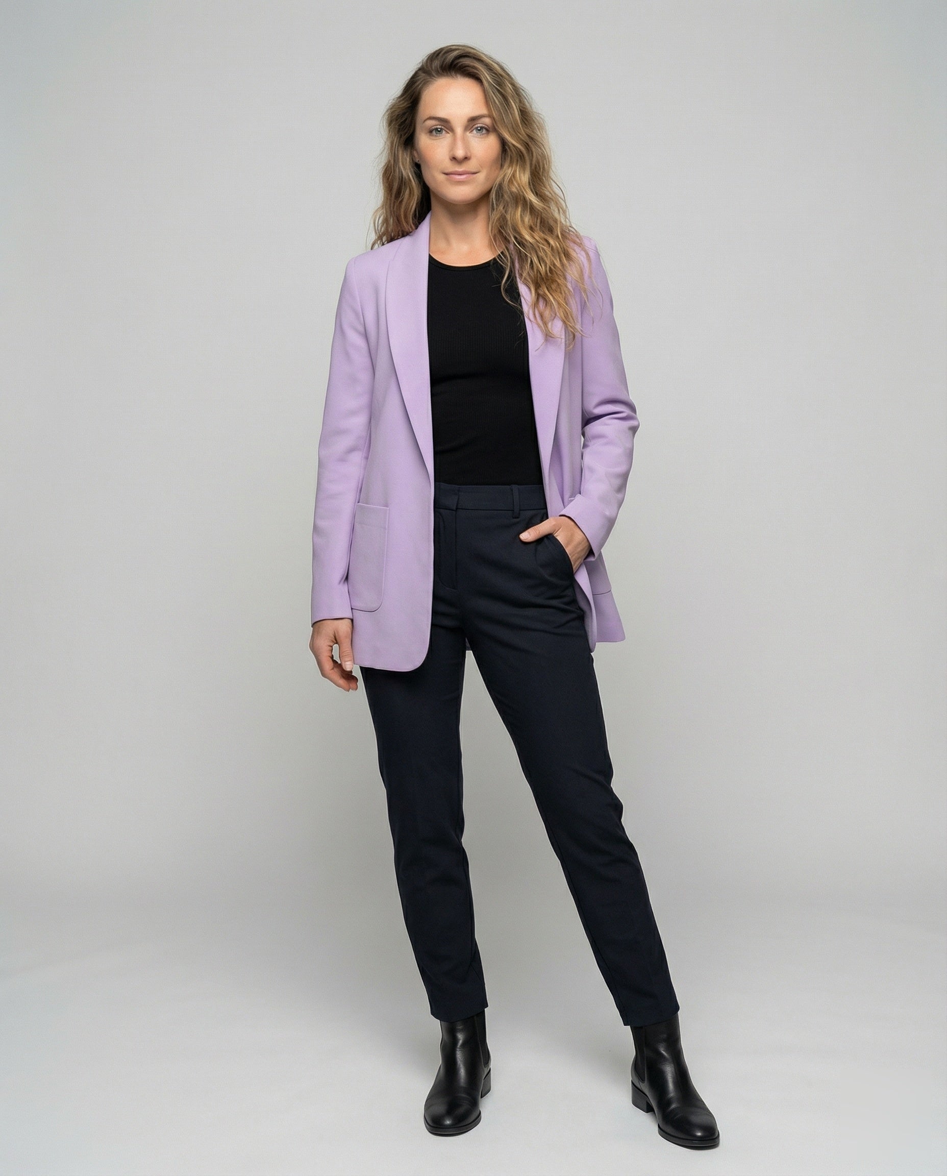 Giacca Donna Blazer Lunga Linea Squadrata - Brentozzi