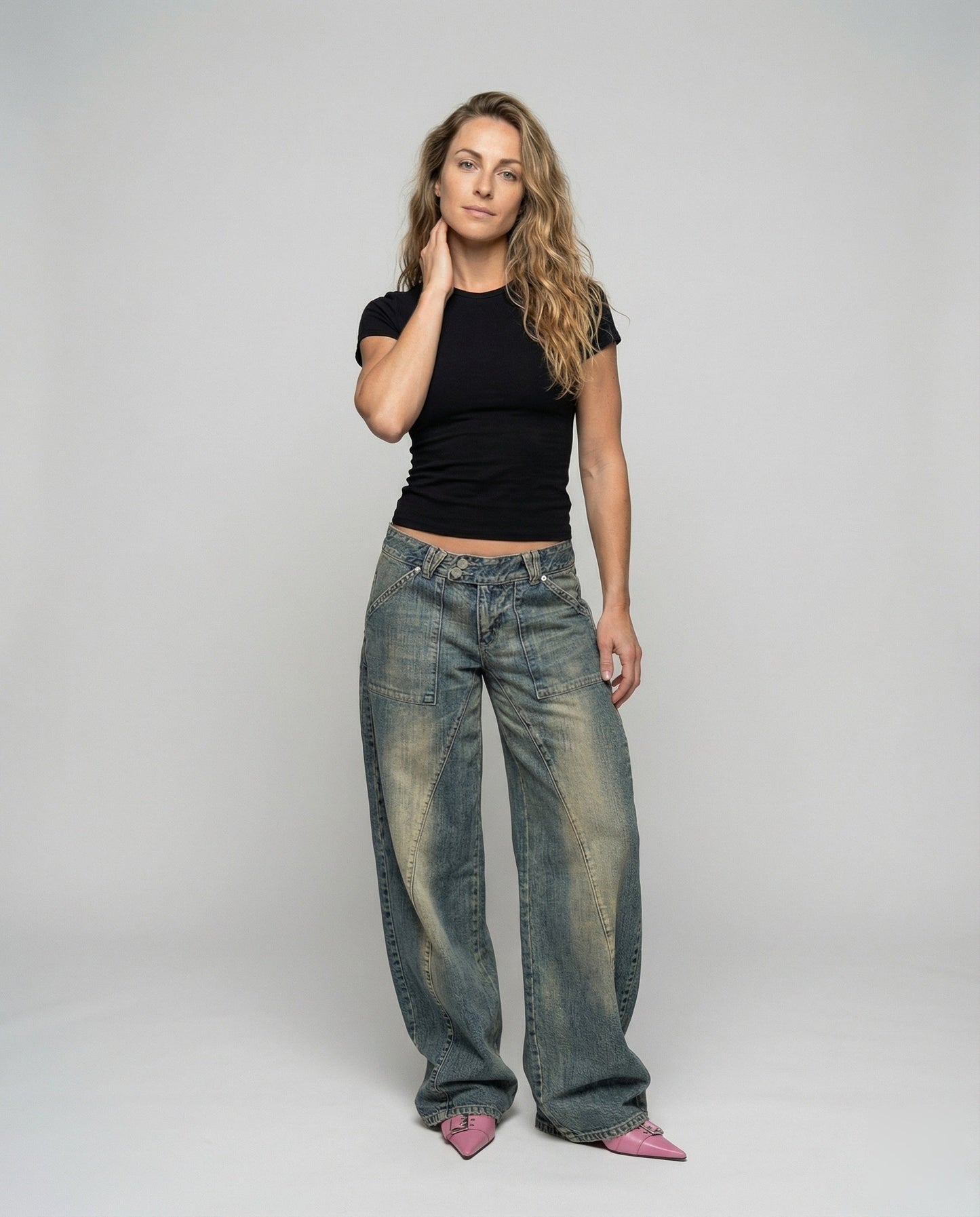 Jeans Donna Relaxed Fit Gamba Larga - Brentozzi