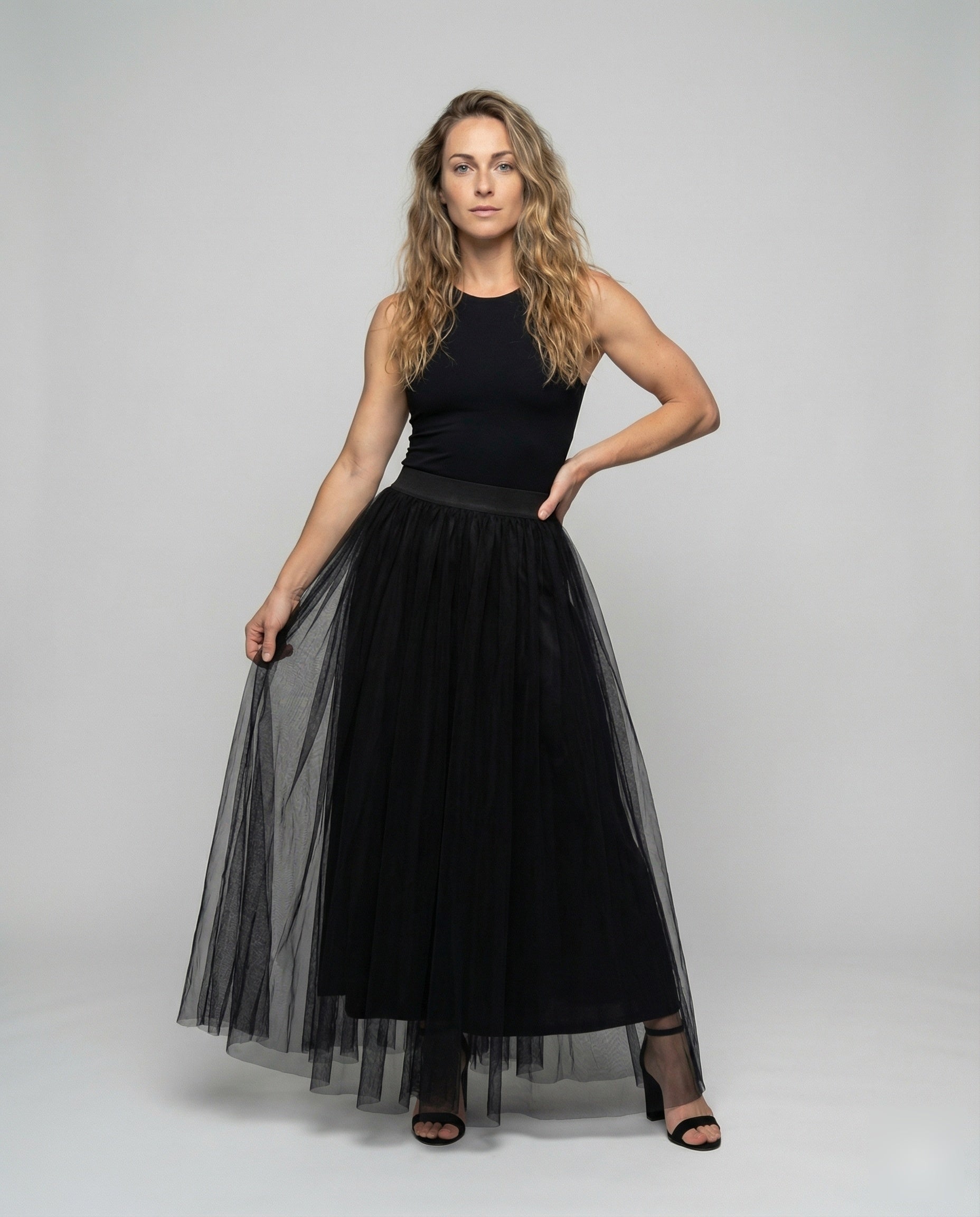 Gonna Sopragonna Donna in Tulle con Strascico - Brentozzi