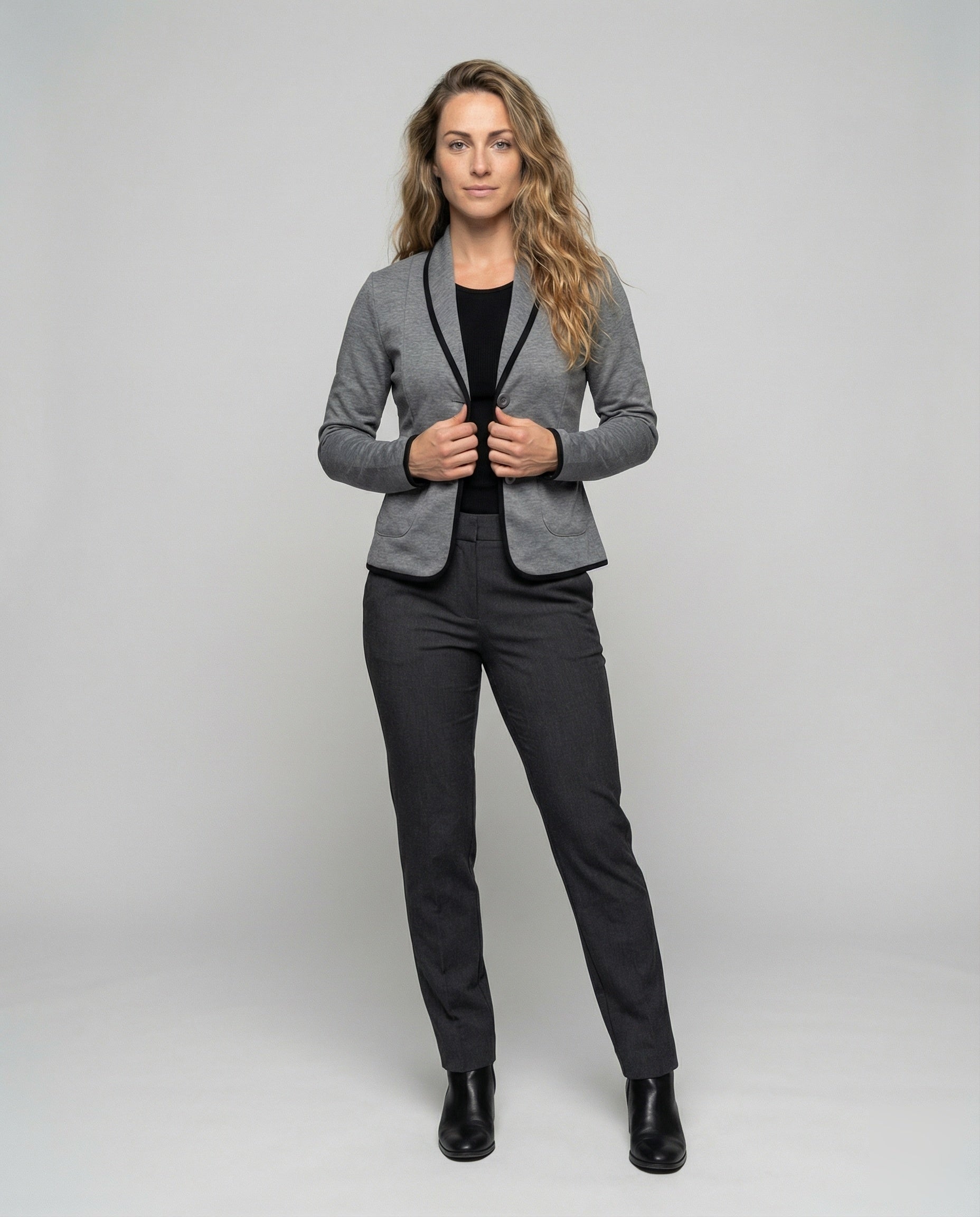 Blazer Donna Jersey con Profilo a Contrasto Slim Fit - Brentozzi