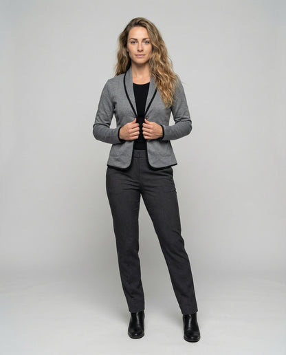 Blazer Donna Jersey con Profilo a Contrasto Slim Fit - Brentozzi
