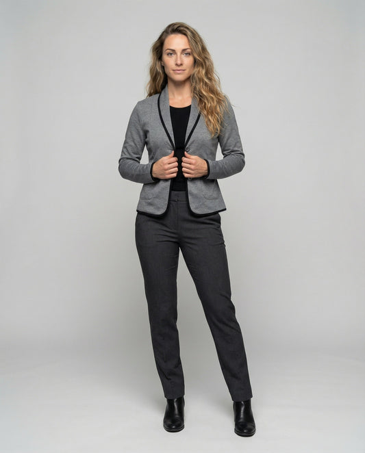 Blazer Donna Jersey con Profilo a Contrasto Slim Fit - Brentozzi