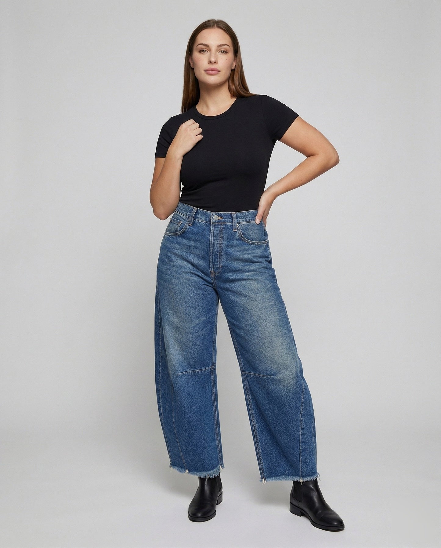Jeans Baggy Donna Vita Bassa Stile Casual - Brentozzi
