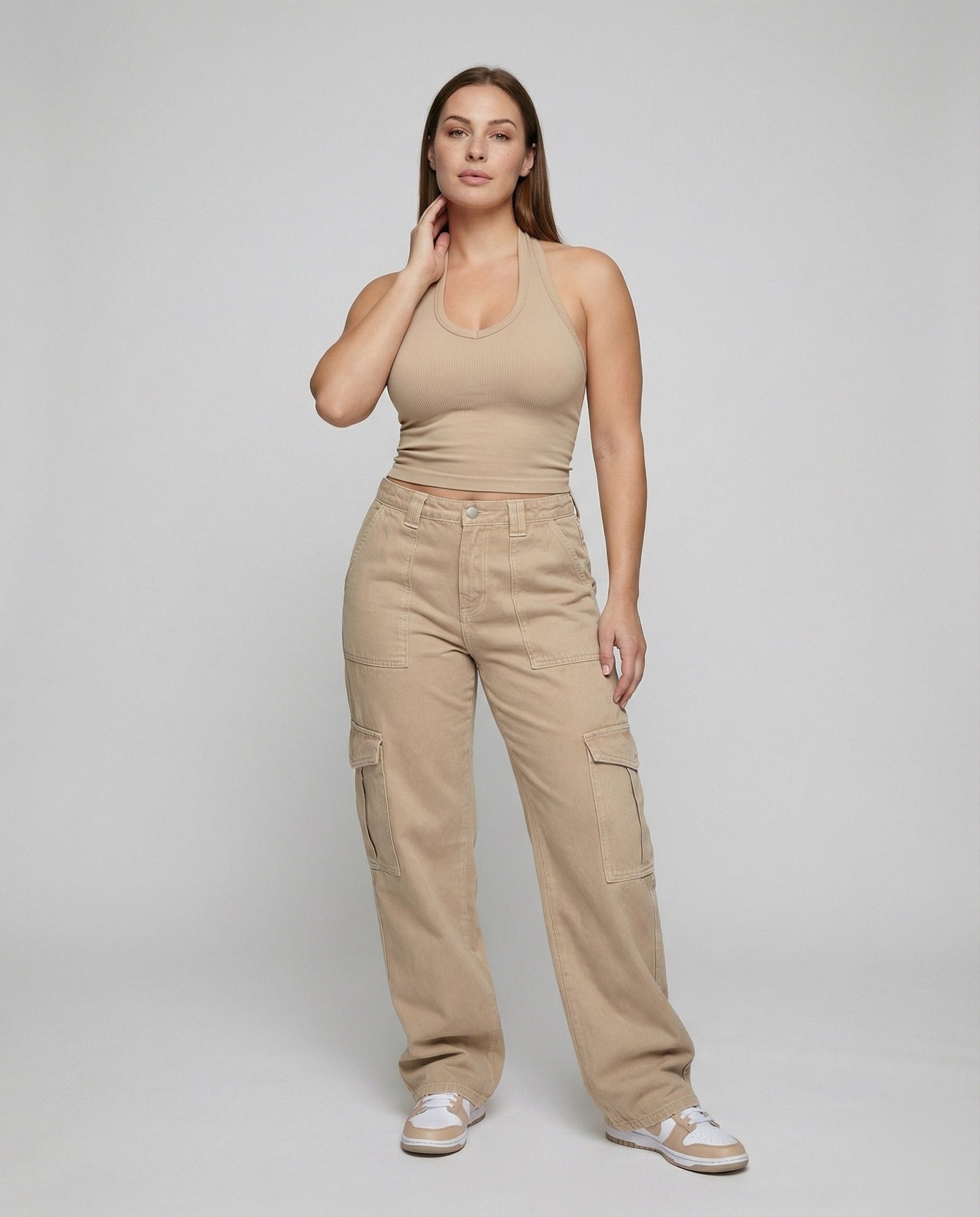 Pantaloni Cargo Donna Gamba Dritta Pratici - Brentozzi