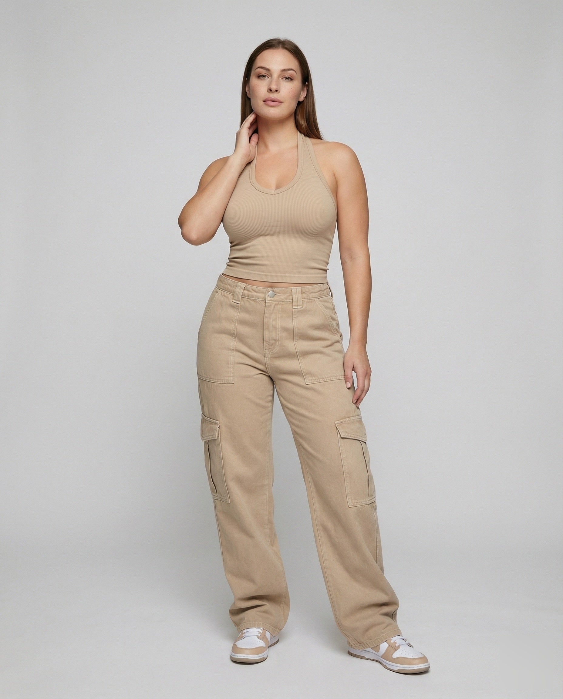 Pantaloni Cargo Donna Gamba Dritta Pratici - Brentozzi