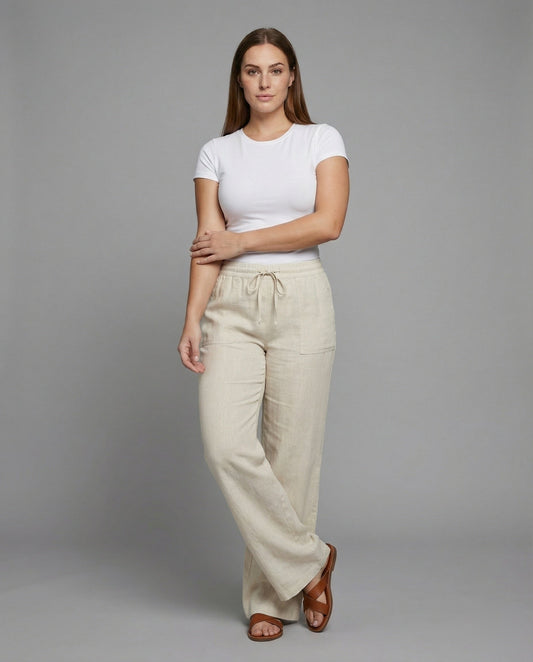 Pantaloni Palazzo Donna Lino Regolabili Comodi - Brentozzi