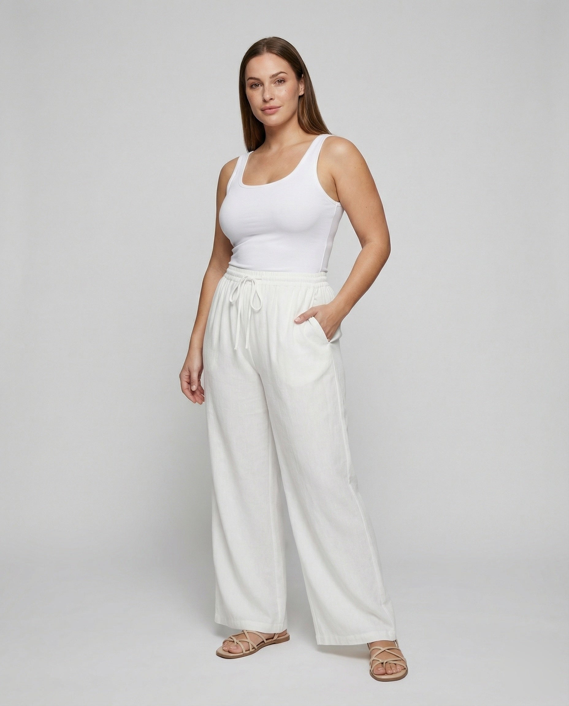 Pantaloni Estivi Donna Vita Comoda Ampia - Brentozzi
