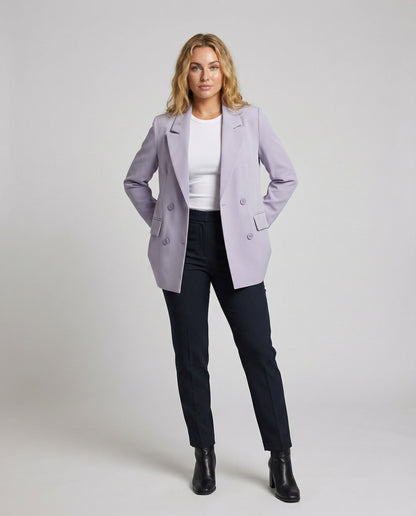 Blazer Midi Donna Rever Largo Casual - Brentozzi