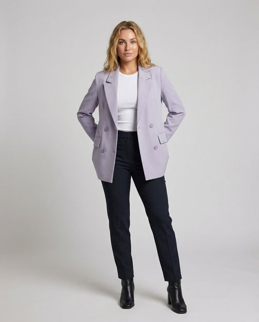Blazer Midi Donna Rever Largo Casual - Brentozzi
