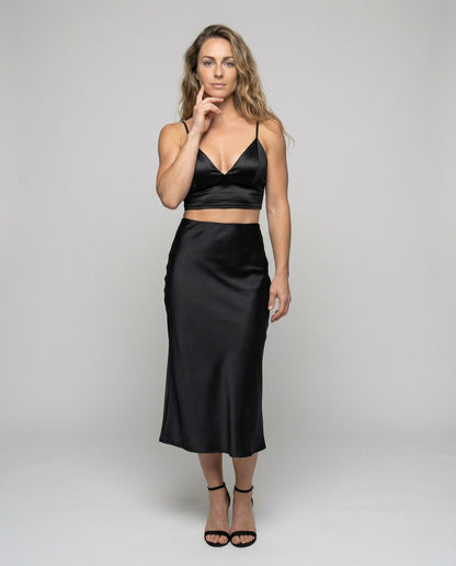 Set Satinato Donna in Tessuto Lucido Elegante - Brentozzi