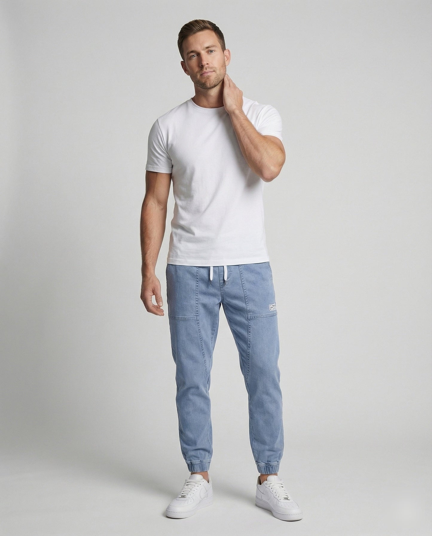 Pantaloni Jogging Uomo Jeansstoff Vita Elastica Comodi - Brentozzi