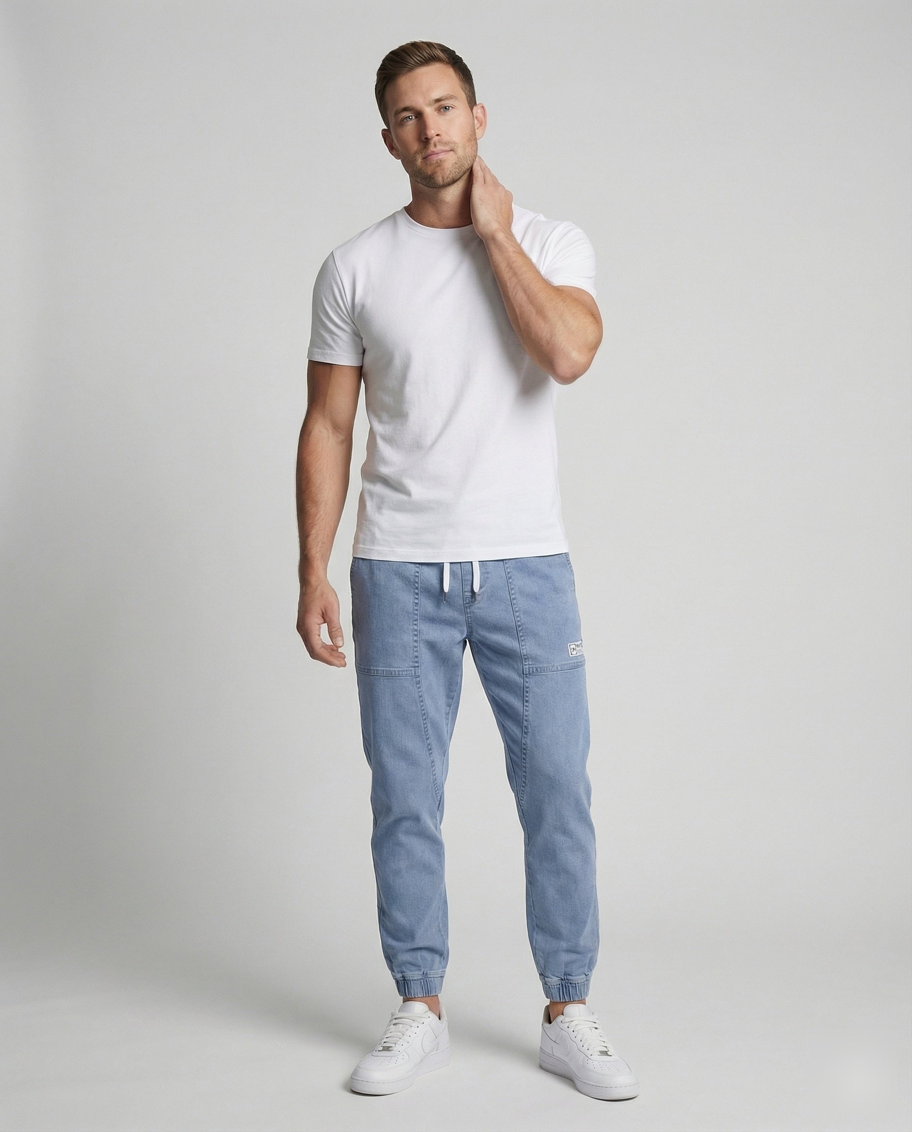 Pantaloni Jogging Uomo Jeansstoff Vita Elastica Comodi - Brentozzi