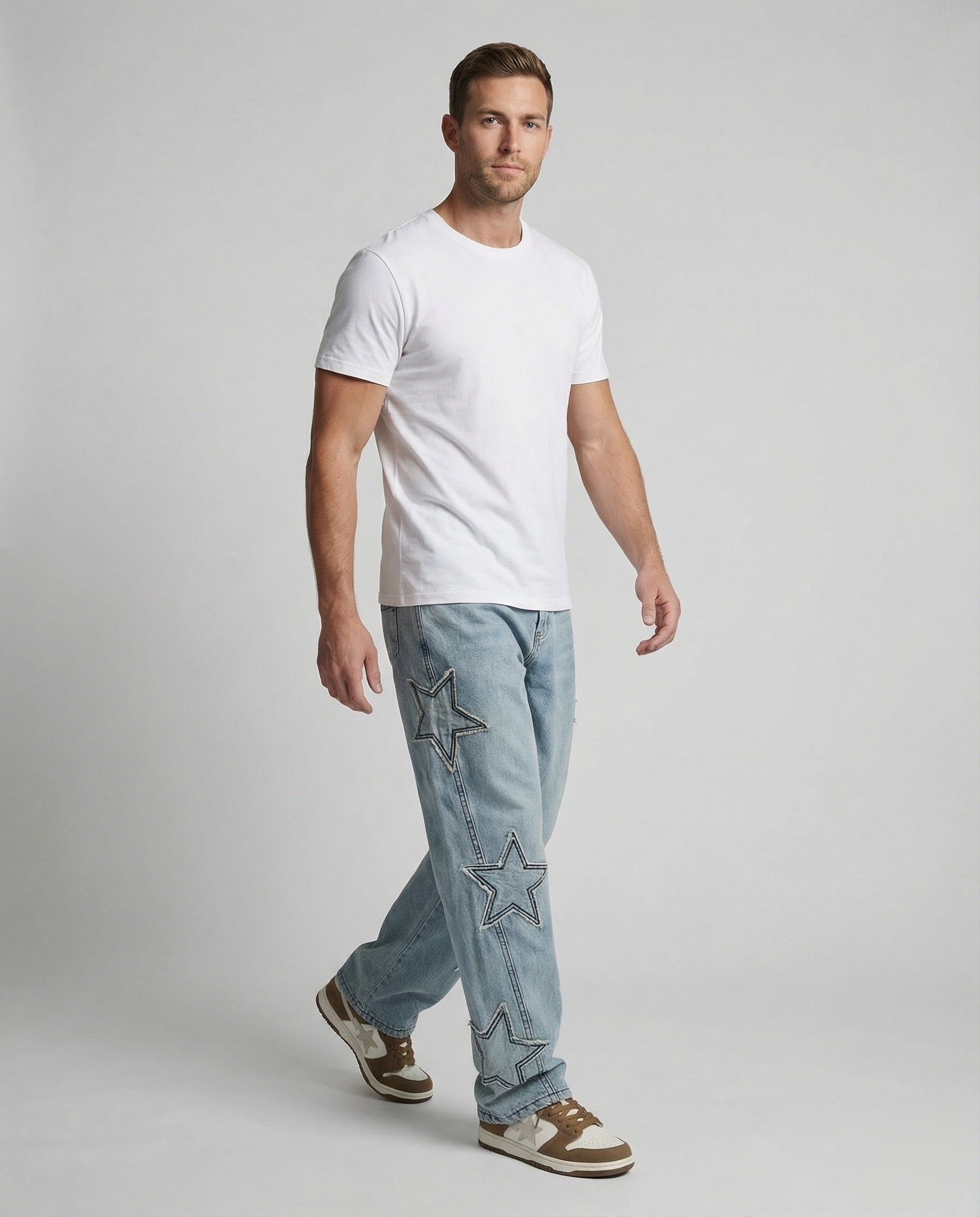 Jeans Unisex con Applicazioni Stelle Design - Brentozzi