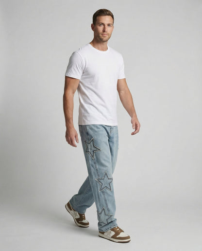 Jeans Unisex con Applicazioni Stelle Design - Brentozzi