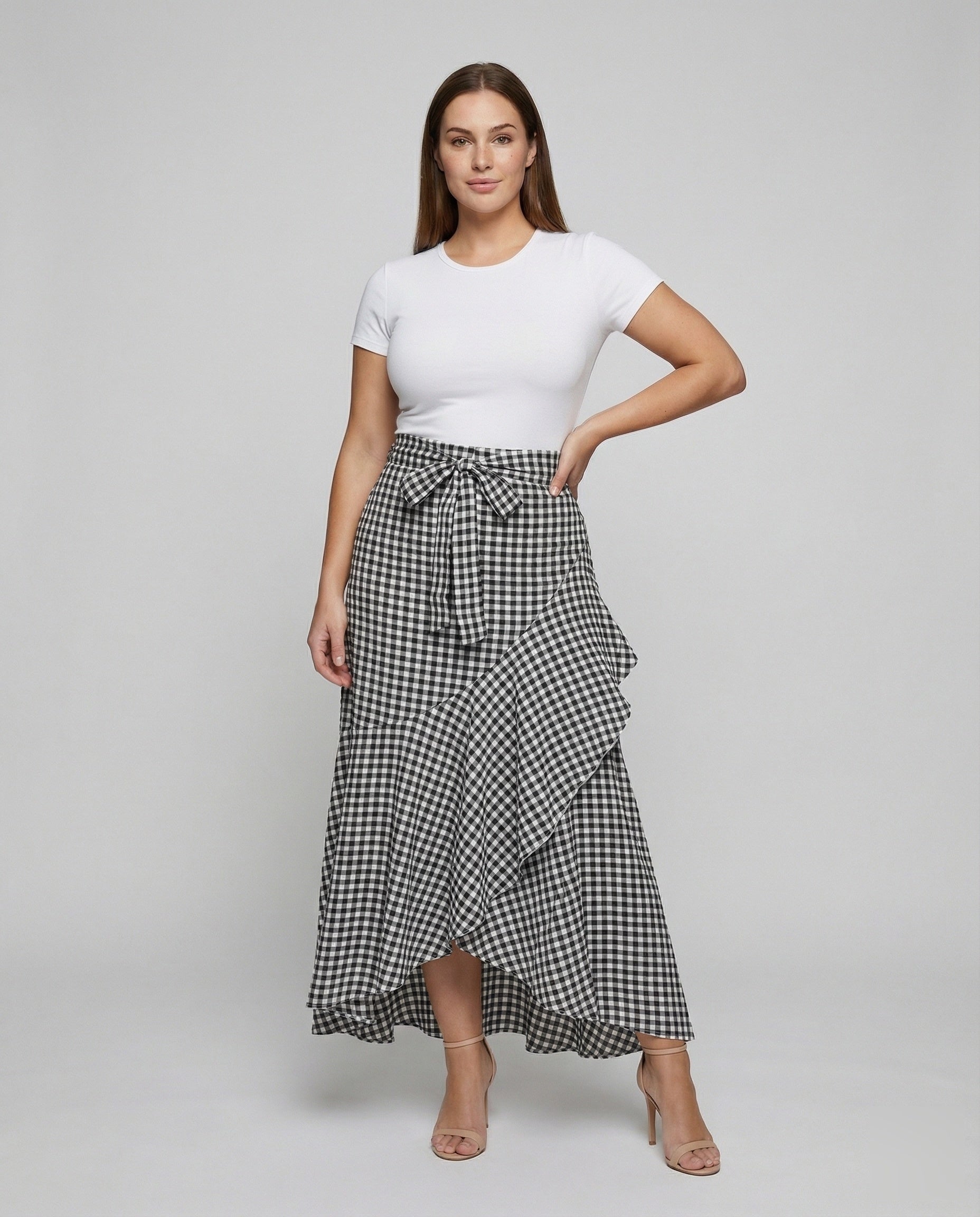 Gonna Donna a Balze in Vichy con Cintura Regolabile - Brentozzi