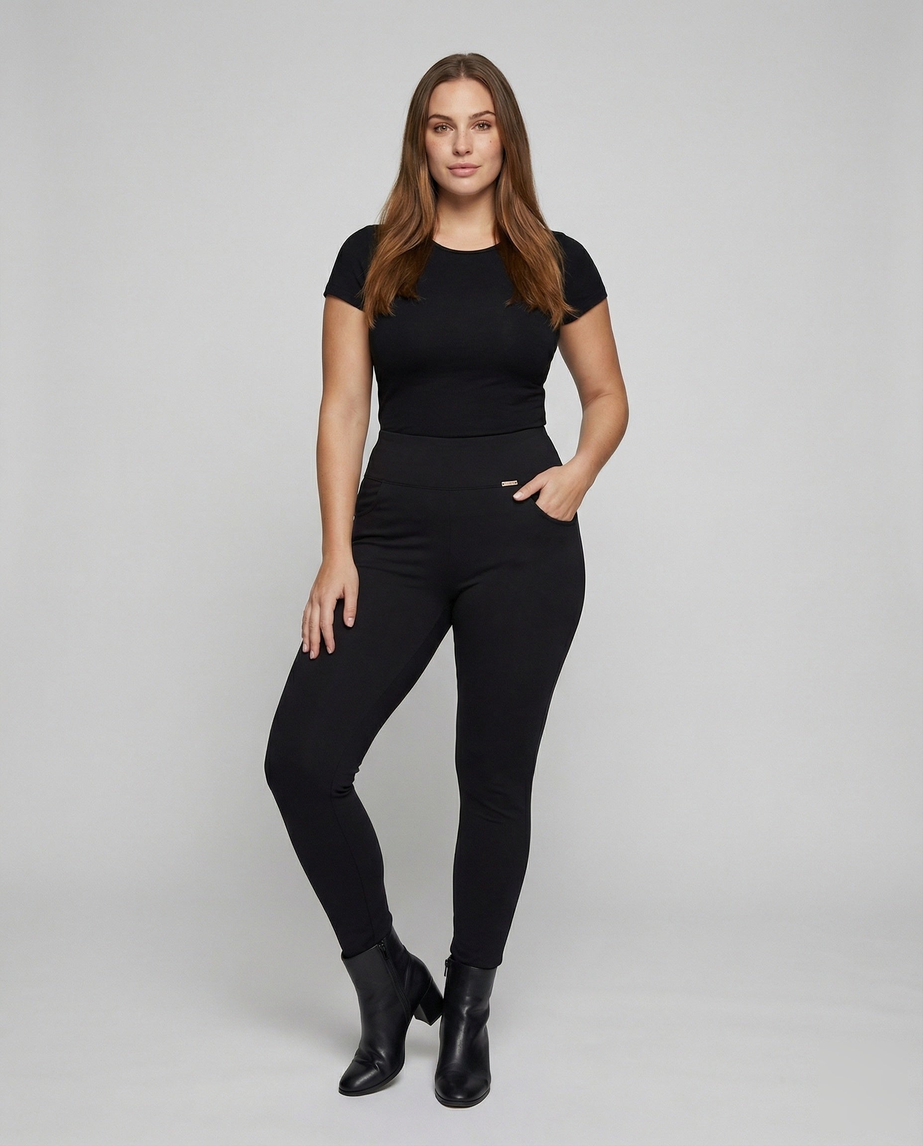 Leggings Donna Modellanti con Tasche Laterali - Brentozzi