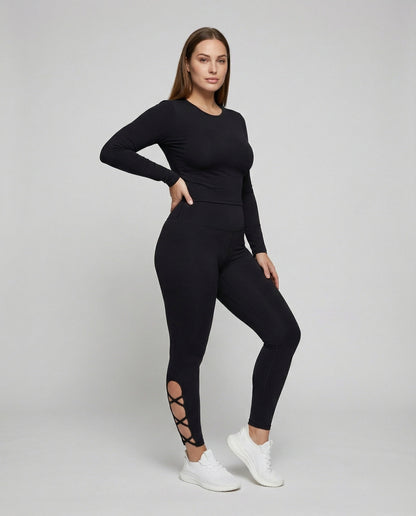 Leggings Donna Modellanti con Dettaglio a Fasce - Brentozzi