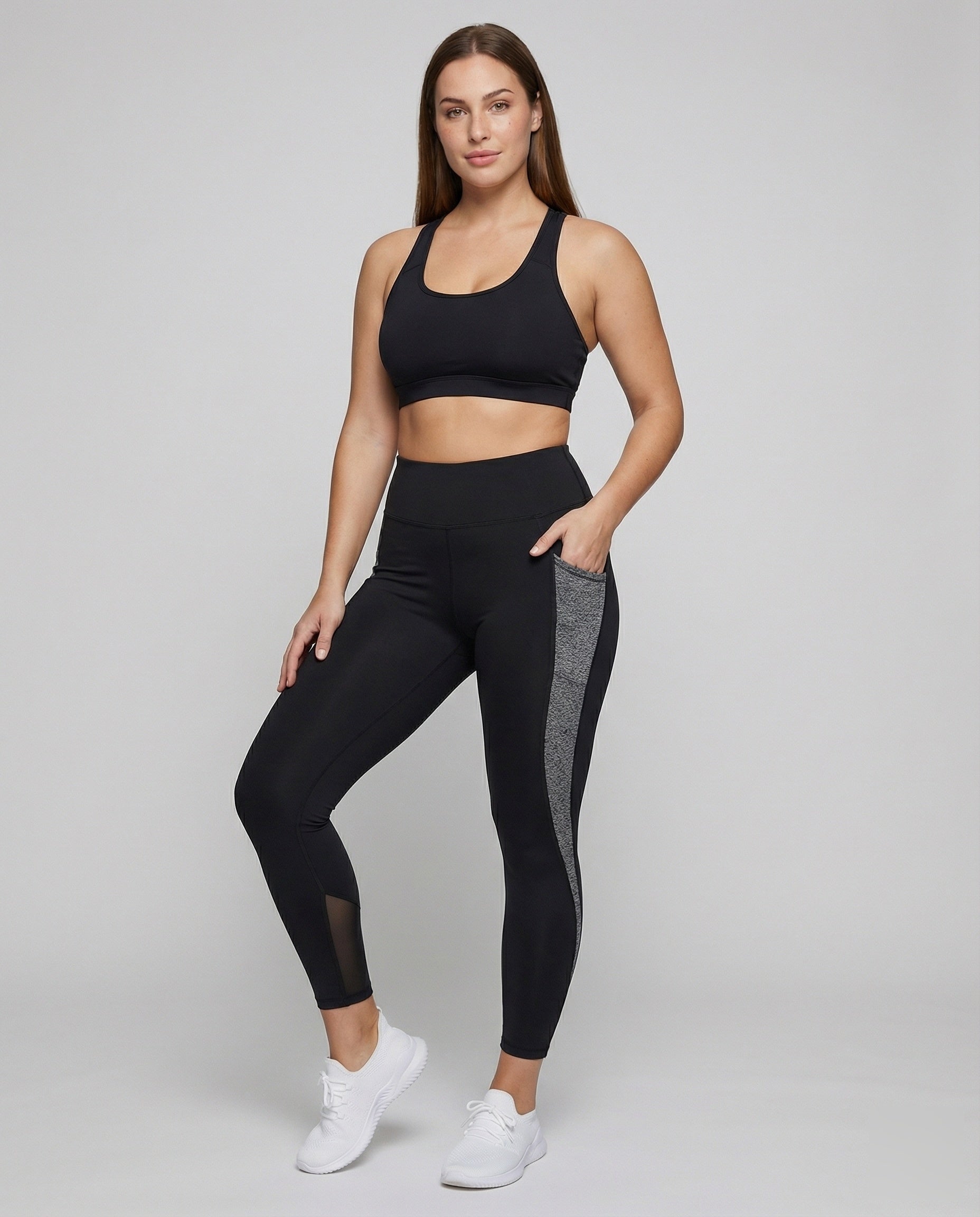 Leggings Donna per Allenamento con Inserti in Rete Slim - Brentozzi