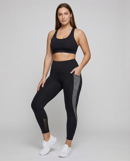 Leggings Donna per Allenamento con Inserti in Rete Slim - Brentozzi