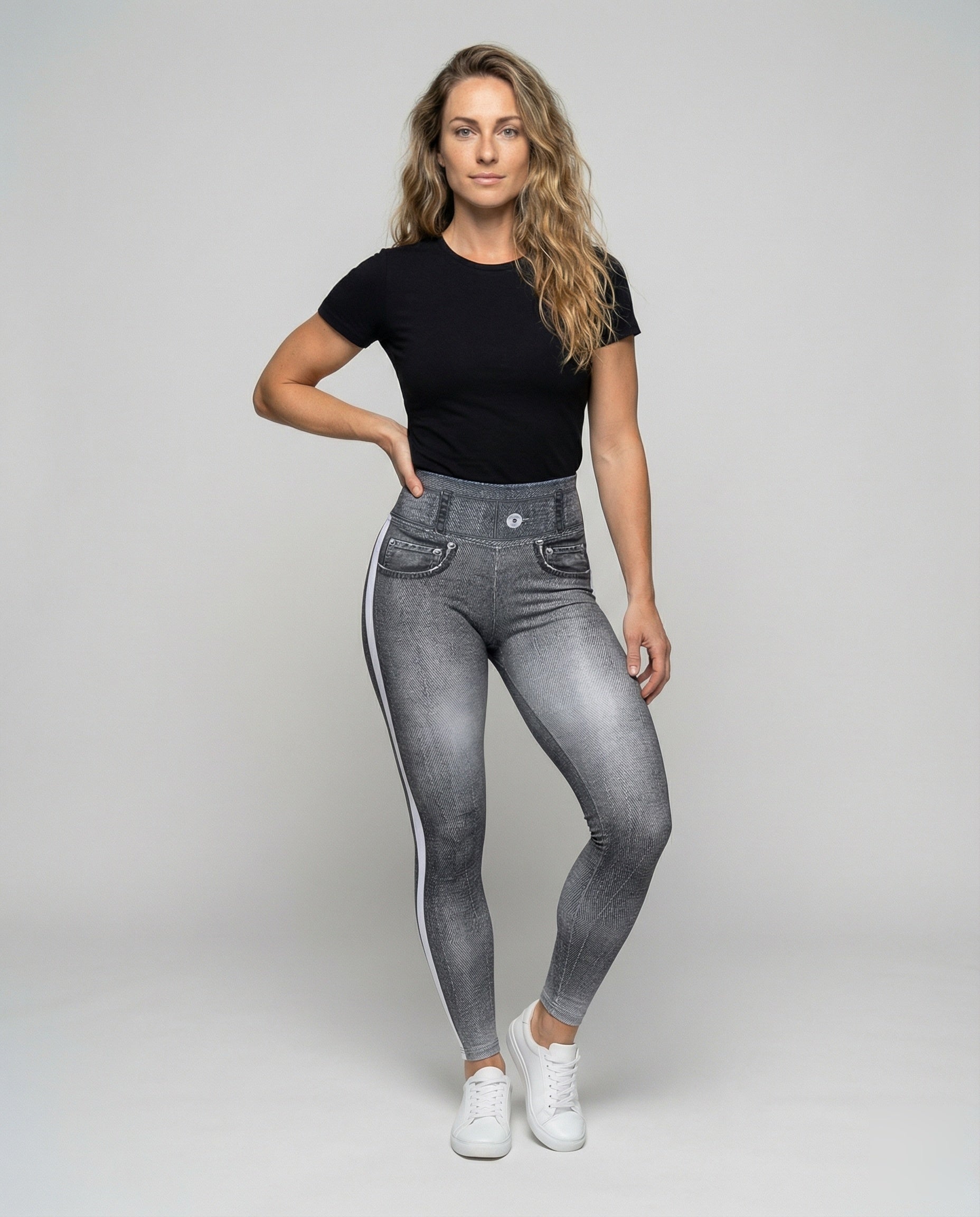Leggings Donna Effetto Jeans Contouring Sollevamento Glutei - Brentozzi
