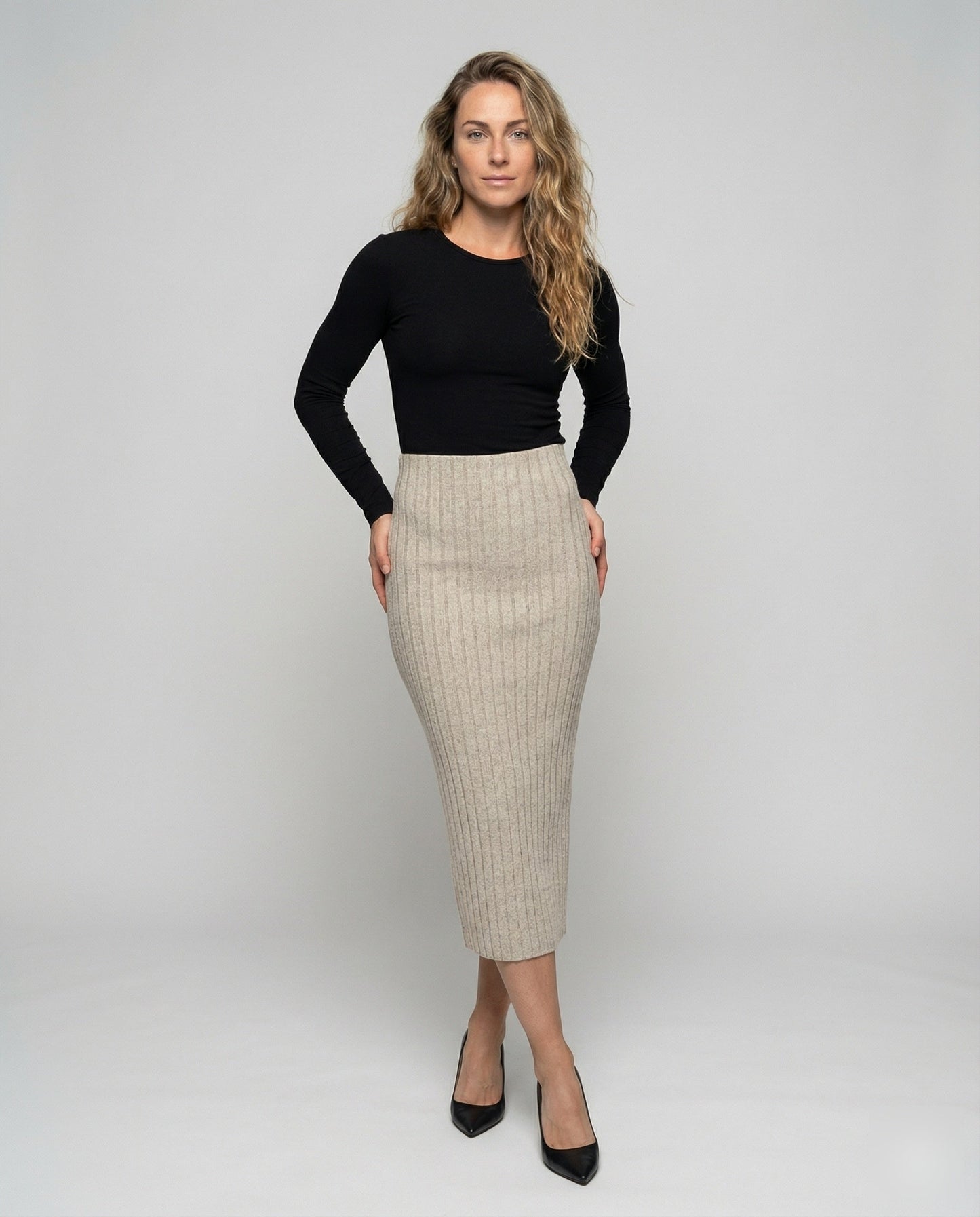 Gonna Tubino Donna in Maglia Costina Lunghezza Caviglia - Brentozzi