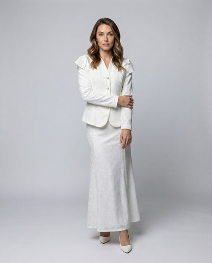 Completo Donna in Pizzo con Blazer e Gonna a Linea A - Brentozzi