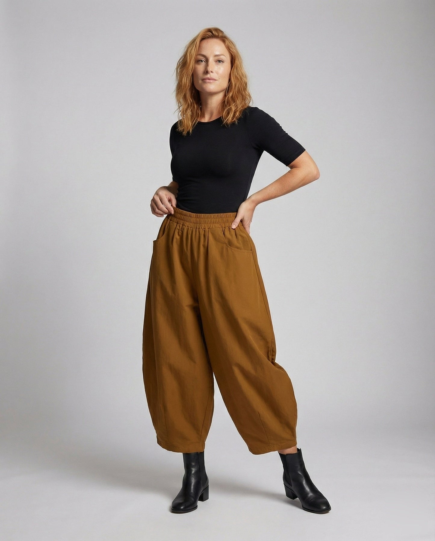 Pantaloni Culotte Donna con Tasche Laterali Vestibilità Ampia - Brentozzi