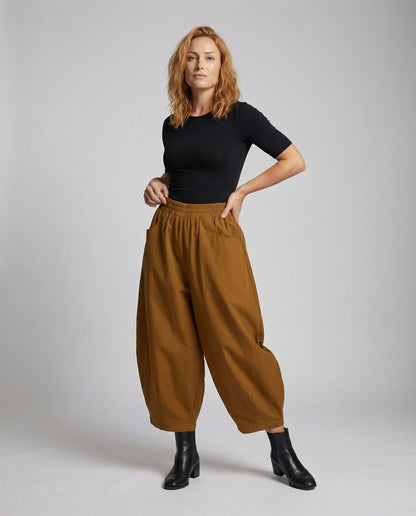 Pantaloni Culotte Donna con Tasche Laterali Vestibilità Ampia - Brentozzi