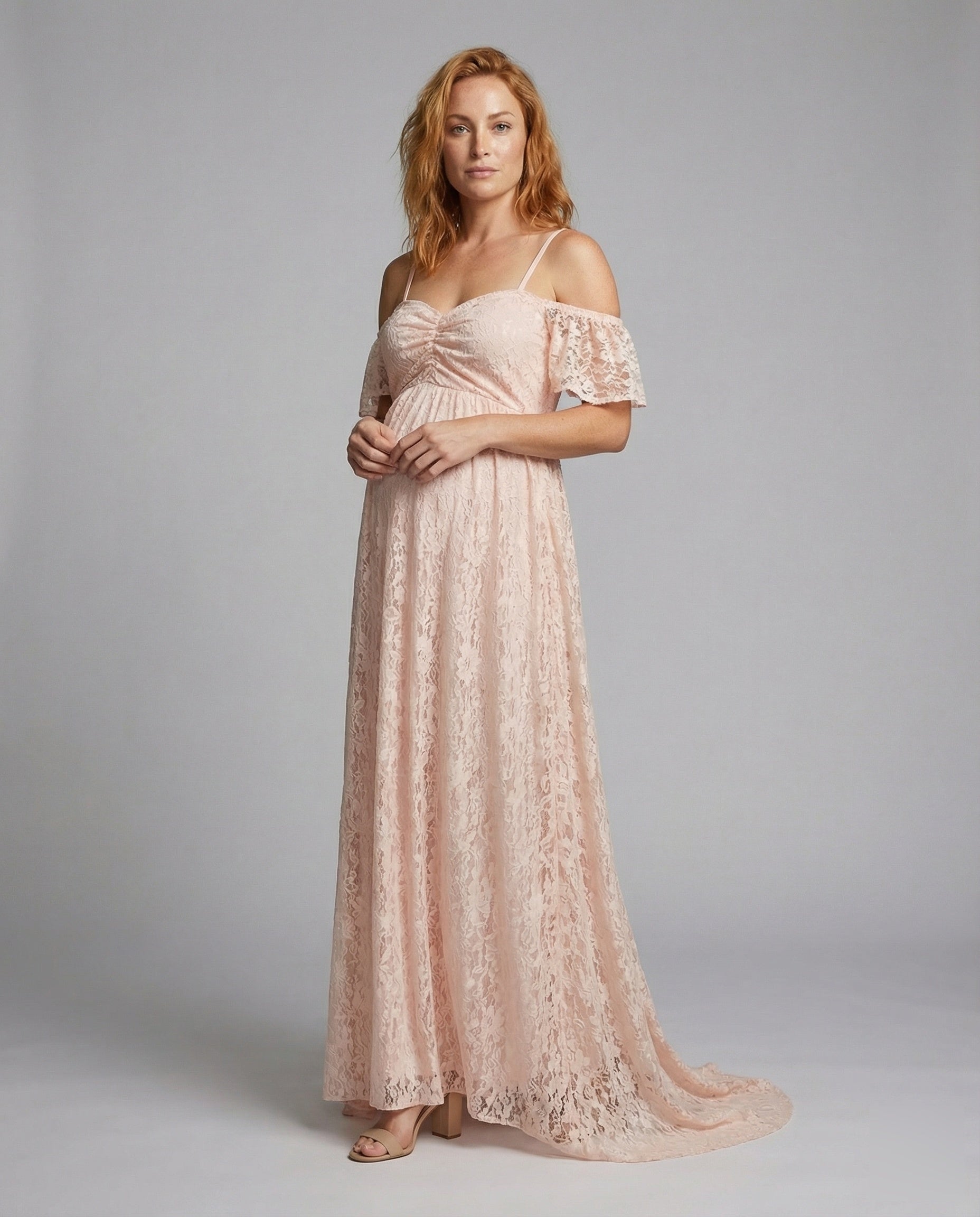 Abito Premaman Maxi Donna in Pizzo con Strascico - Brentozzi