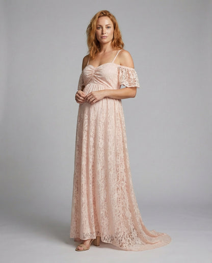 Abito Premaman Maxi Donna in Pizzo con Strascico - Brentozzi