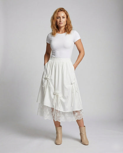 Gonna Donna A-Linea Velluto Voluminosa con Fiocchi - Brentozzi