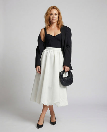 Gonna Midi Donna Voluminosa Orlo a Tulipano - Brentozzi