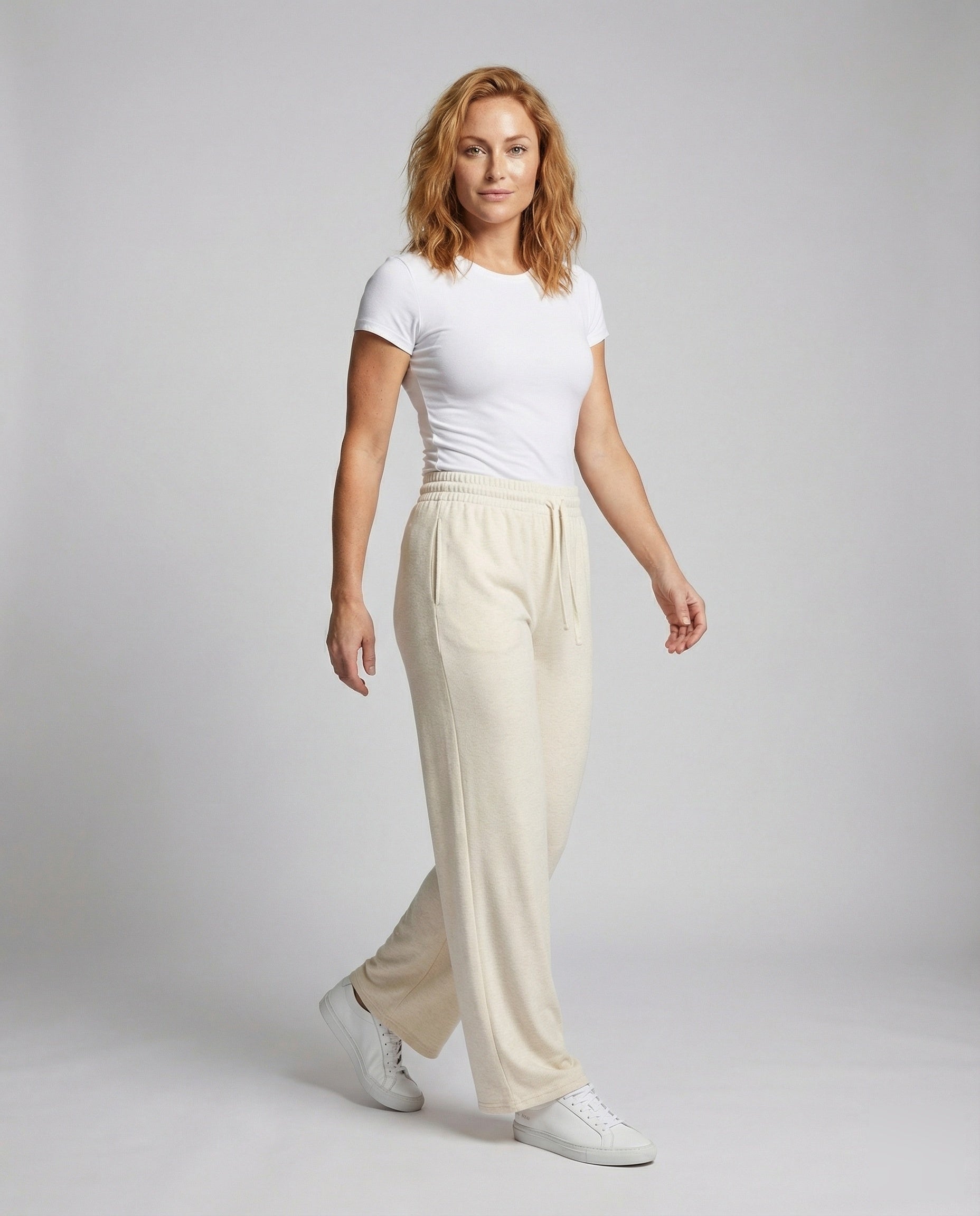 Pantaloni Jogging Donna con Polsini a Costine Comodi - Brentozzi