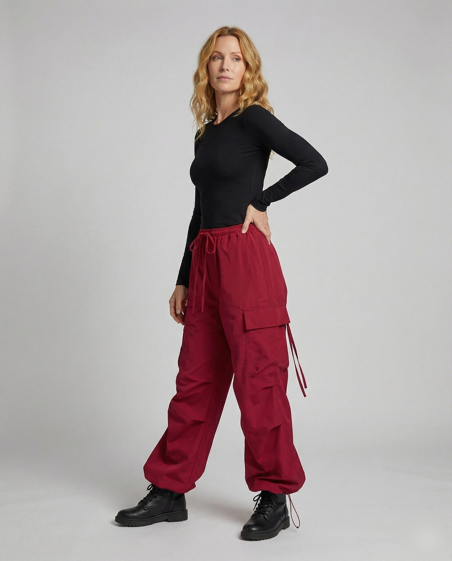 Pantaloni Cargo Donna Vita Alta Taglio Ampio - Brentozzi