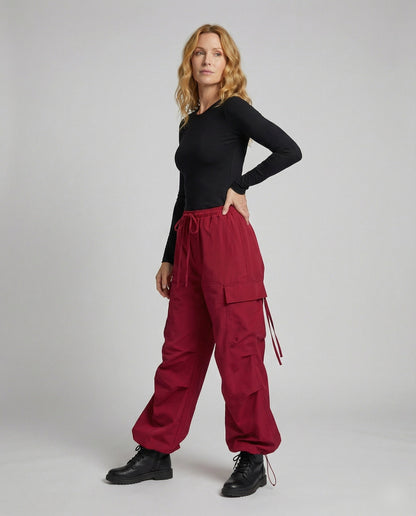 Pantaloni Cargo Donna Vita Alta Taglio Ampio - Brentozzi