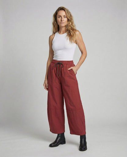 Pantaloni Culotte Donna in Cotone Mix Vestibilità Ampia - Brentozzi