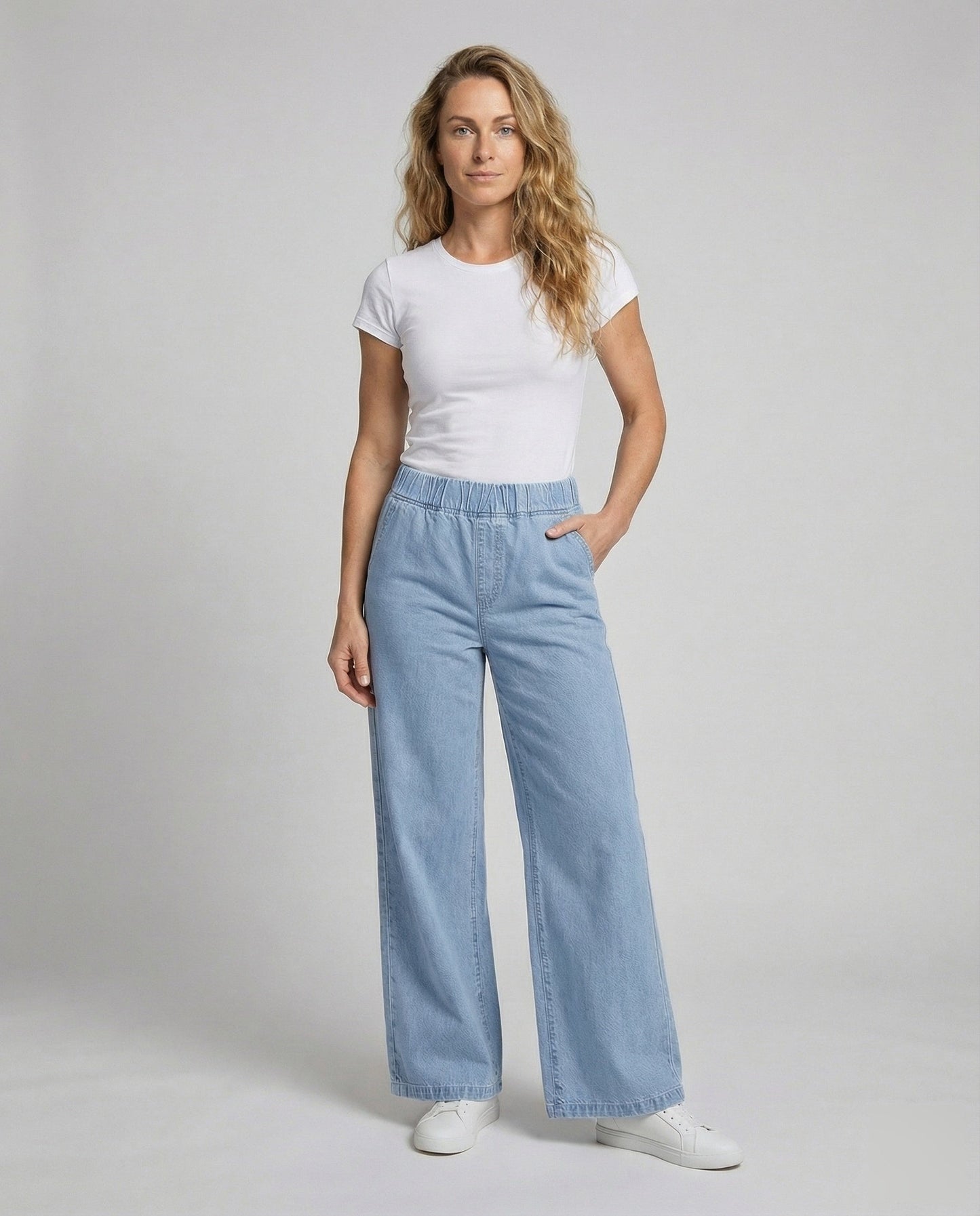 Pantaloni Donna Denim Palazzo Taglio Ampio - Brentozzi