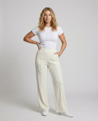 Pantaloni Donna Tessuto Cuciture Verticali Slim - Brentozzi
