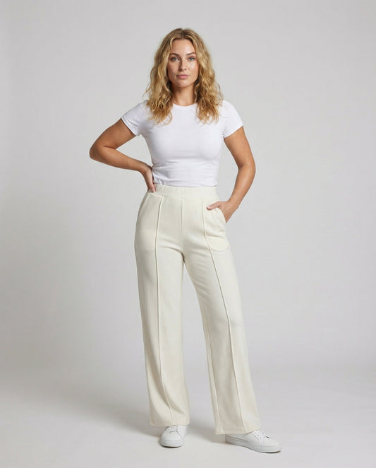 Pantaloni Donna Tessuto Cuciture Verticali Slim - Brentozzi