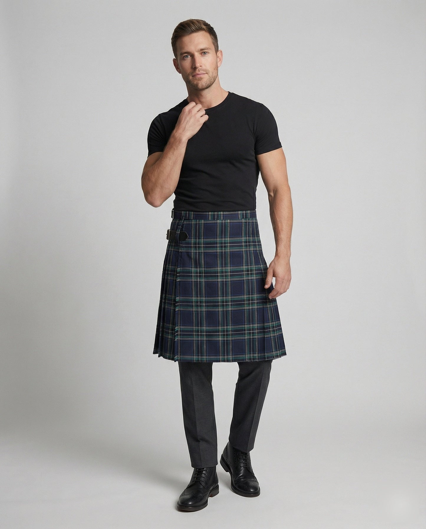 Kilt Uomo Scozzese Quadrettato con Cintura in Pelle - Brentozzi