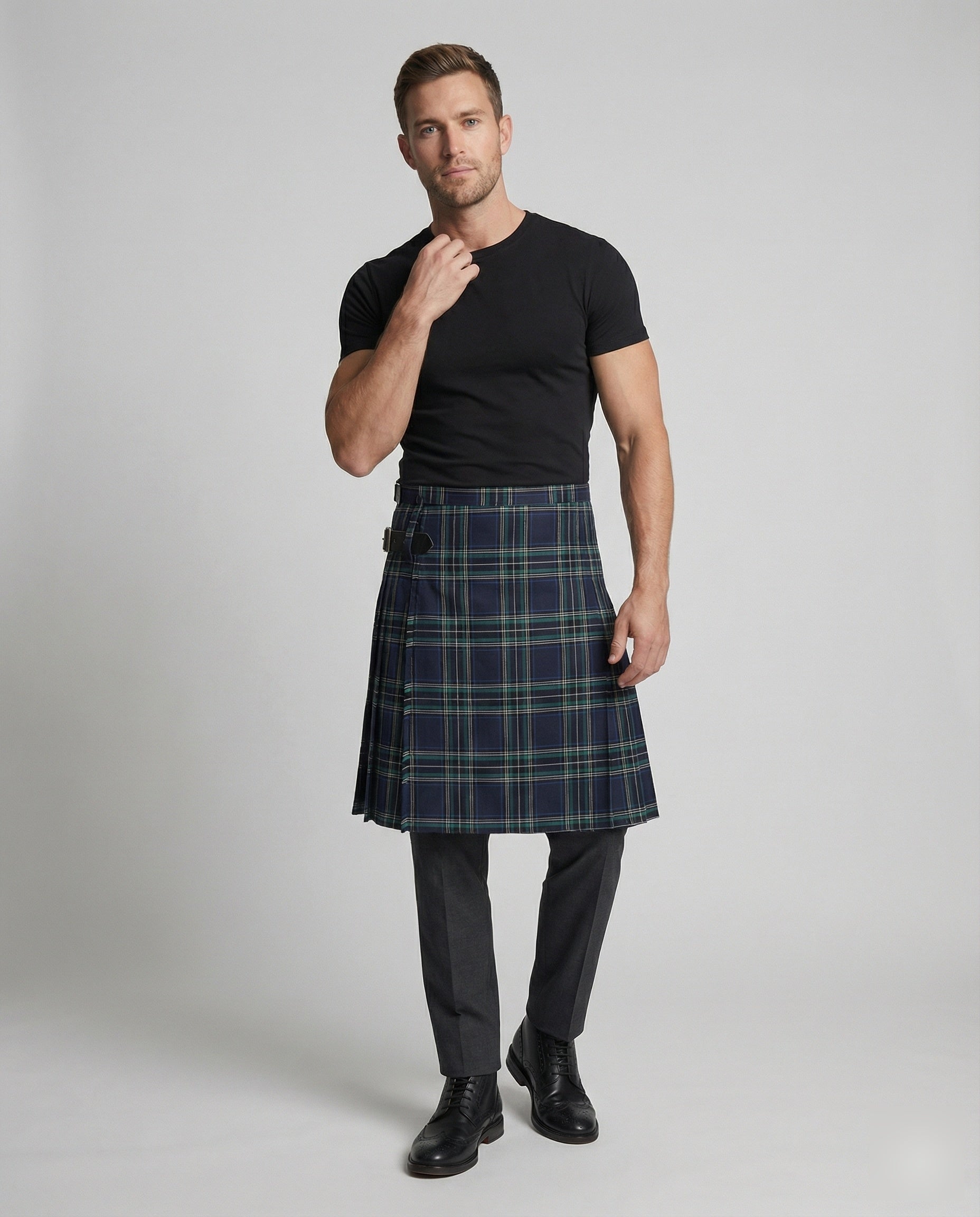 Kilt Uomo Scozzese Quadrettato con Cintura in Pelle - Brentozzi