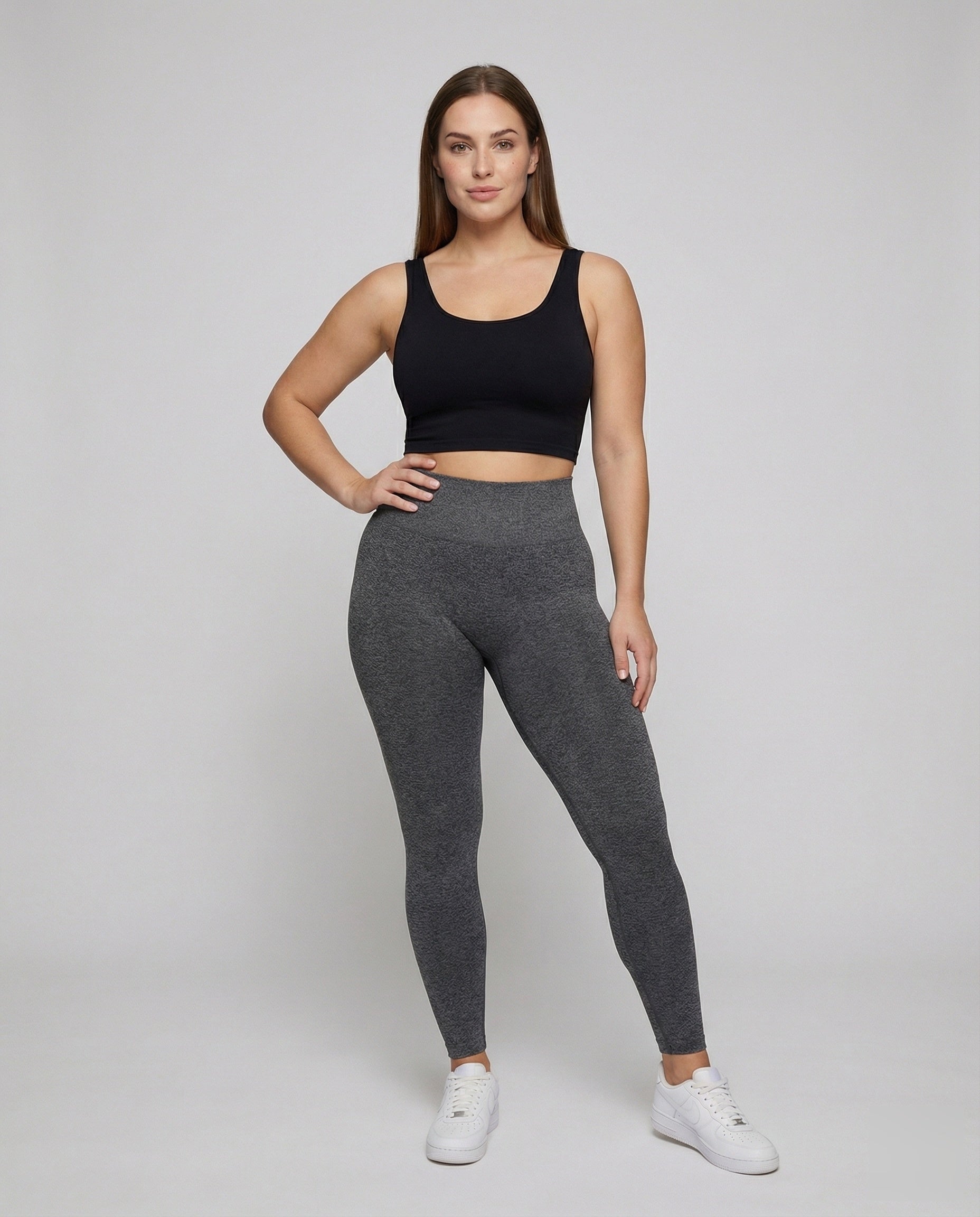 Leggings Sportivi Donna Senza Cuciture con Arricciatura Posteriore - Brentozzi