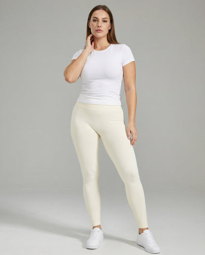Leggings Donna Seamless in Tessuto a Costine Slim Fit - Brentozzi