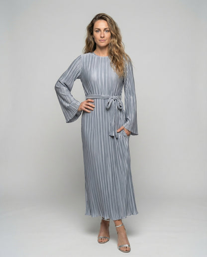 Abito Maxi Donna Plissé Manica a Campana - Brentozzi