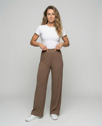 Pantaloni Palazzo Donna Plissettati Vestibilità Ampia Fluida - Brentozzi