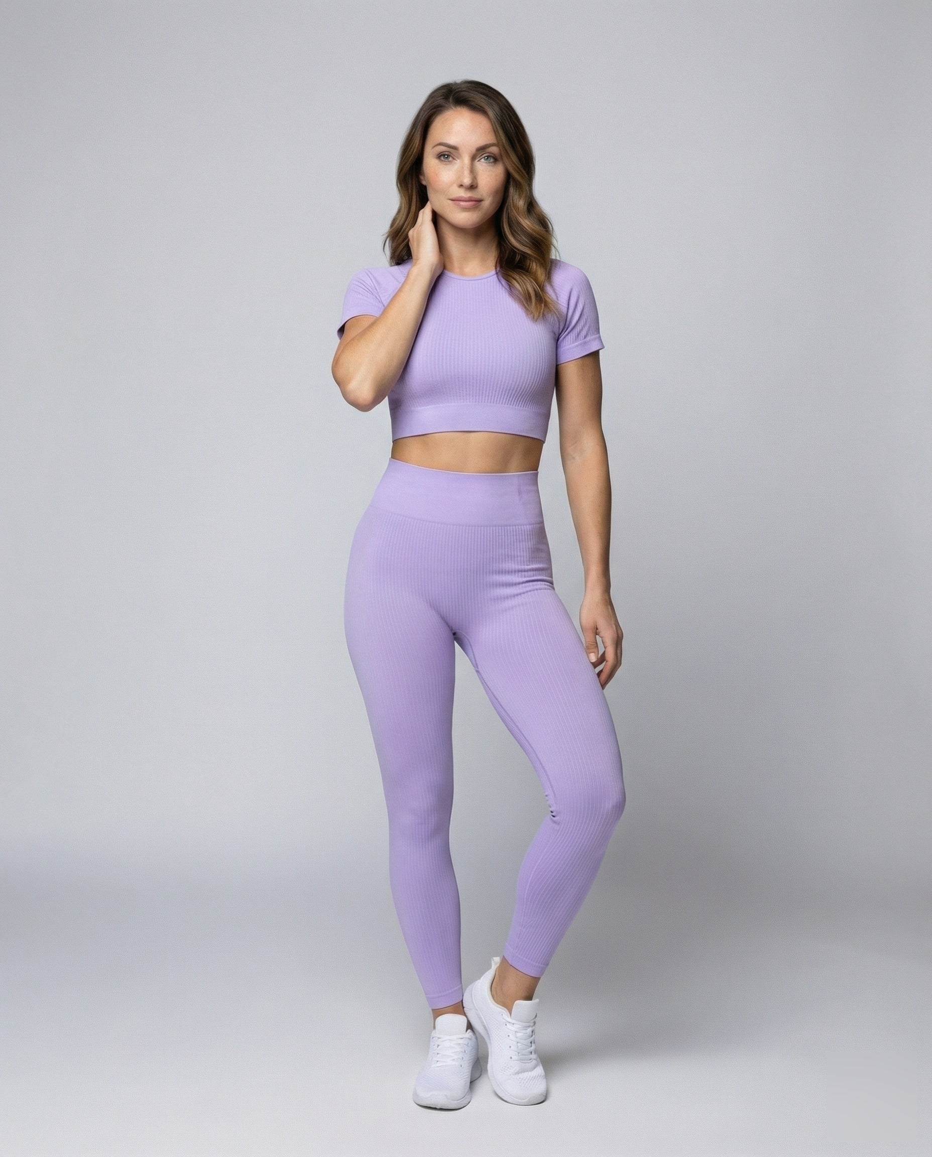 Set Donna Crop e Leggings in Maglia Stretch Slim - Brentozzi