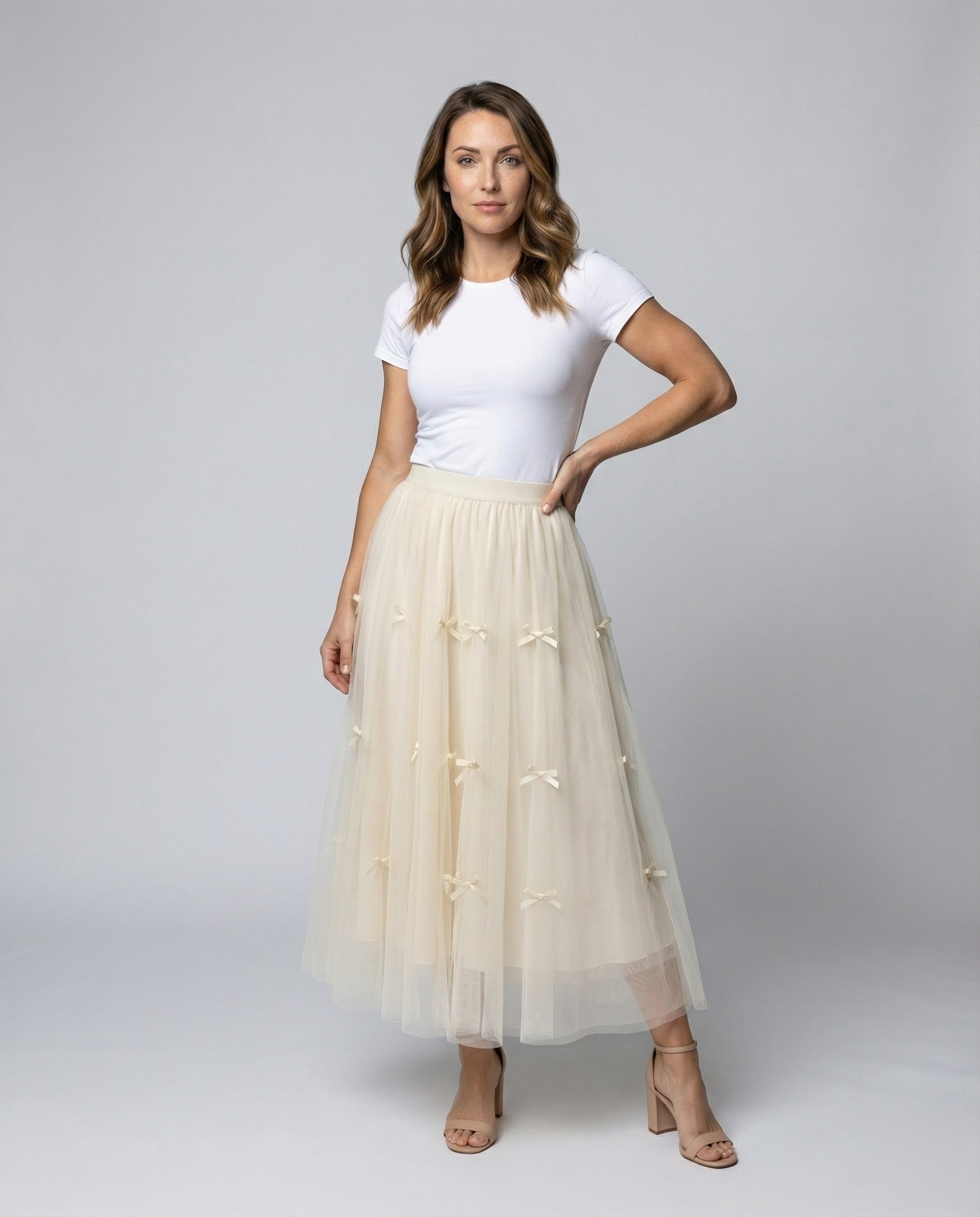 Gonna Multistrato Donna in Tulle con Dettagli a Fiocco - Brentozzi