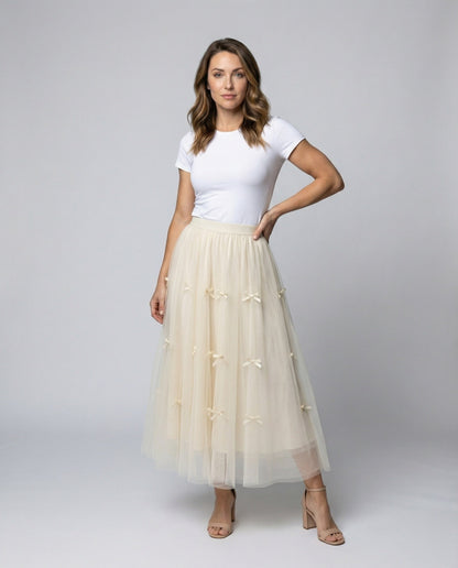 Gonna Multistrato Donna in Tulle con Dettagli a Fiocco - Brentozzi
